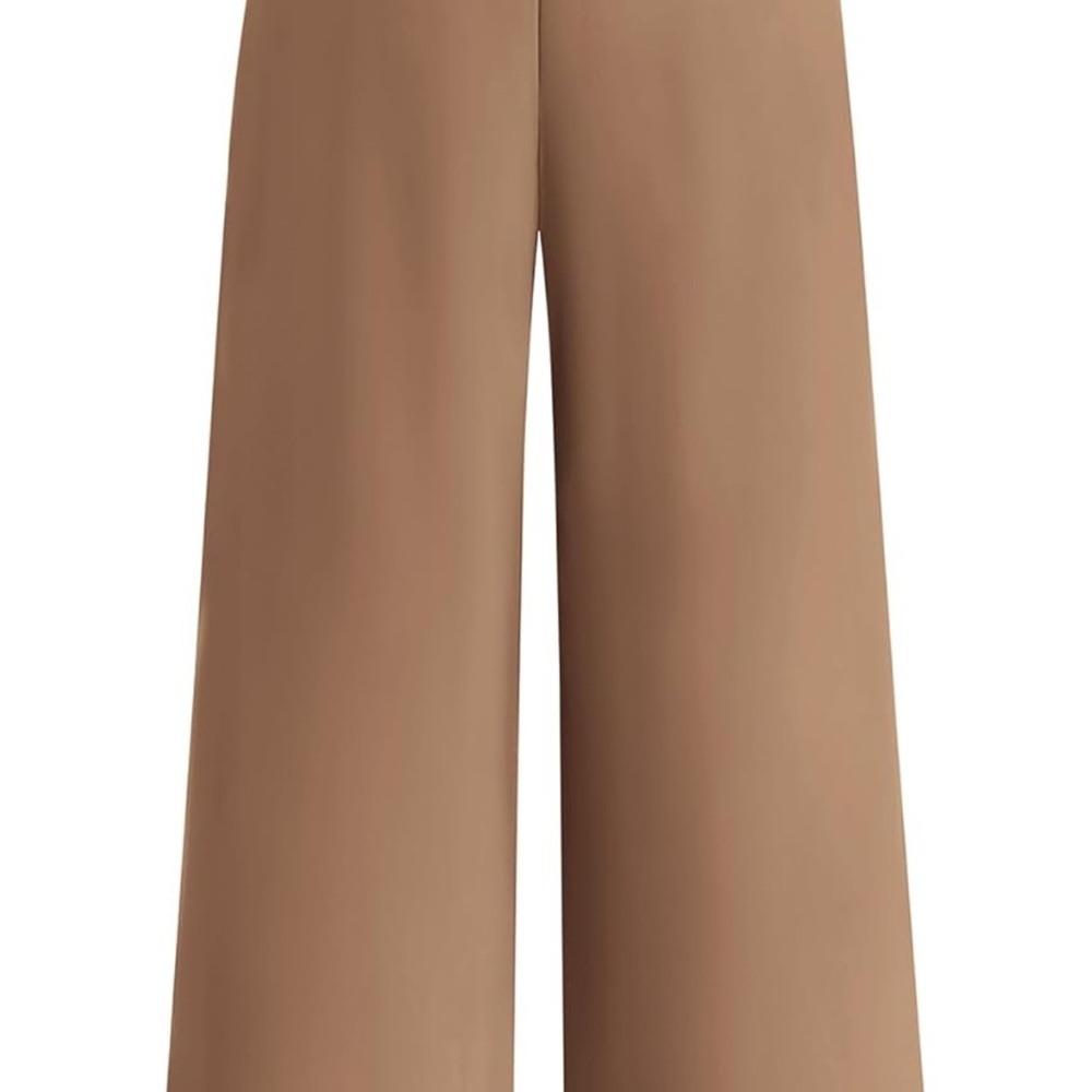 Elegant Tan Wide-Leg Pants